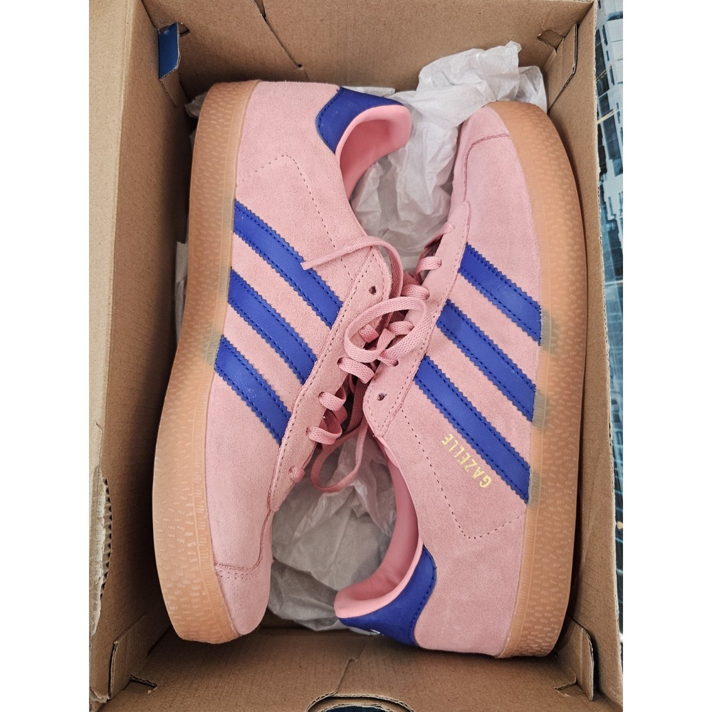 Adidas Gazelle J 'Semi Pink Spark Lucid Blue' kids' Size 5.5 IG9153 - Picture 9 of 10